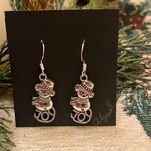 Snowman “JOY” earrings